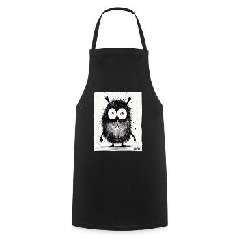 Funny little monster - Cooking Apron - black - Front - AI Model Male 185 dark (185cm)