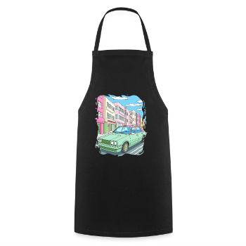 Candy Colored Road Cruiser Car - Cooking Apron - black - Front - AI Model Male 185 dark (185cm)