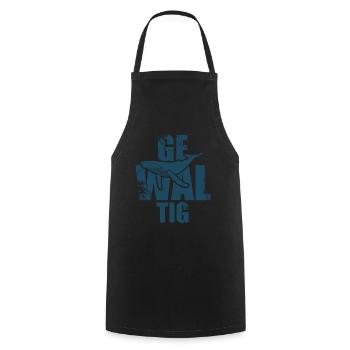 Gewaltig Wal - Buckelwal - Meeressäuger - Geschenk - Kochschürze - Schwarz - Vorne - AI Model Male 185 dark (185cm)