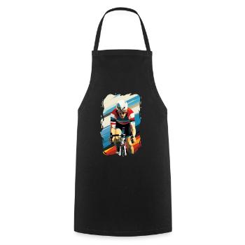 Simply Retro Road Bike Ride - Cooking Apron - black - Front - AI Model Male 185 dark (185cm)