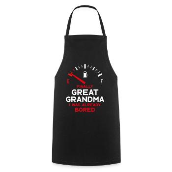 FINALLY GREAT GRANDMA FINALLY GREAT-GRANDMA - Cooking Apron - black - Front - AI Model Male 185 dark (185cm)
