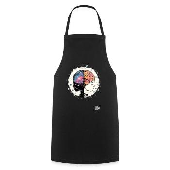 Universe Galaxy of Yin Yang Brain Gemini - Cooking Apron - black - Front - AI Model Male 185 dark (185cm)