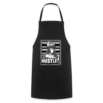 Japan Cartoon Girl : Respectez l’agitation - Tablier de cuisine - noir - Devant - AI Model Male 185 dark (185cm)