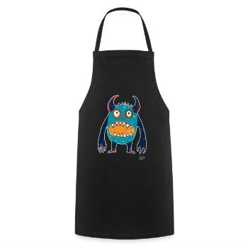 Lustiges, einfaches, fröhliches Monster - Kochschürze - Schwarz - Vorne - AI Model Male 185 dark (185cm)