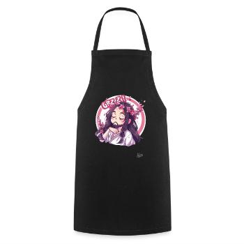 Little sweet Jesus sleeping in cherry blossoms - Cooking Apron - black - Front - AI Model Male 185 dark (185cm)