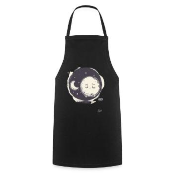 Kleiner süßer Mond schläft - Kochschürze - Schwarz - Vorne - AI Model Male 185 dark (185cm)