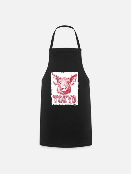 Sow the Tokyo Pig - Cooking Apron - black