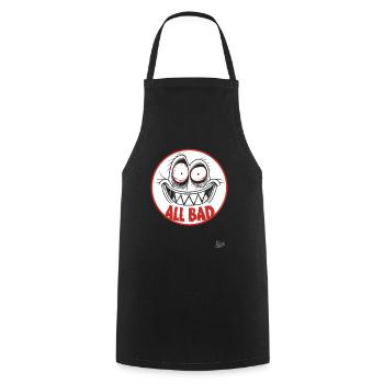 Crazy funny face – Everything bad! - Cooking Apron - black - Front - AI Model Male 185 dark (185cm)