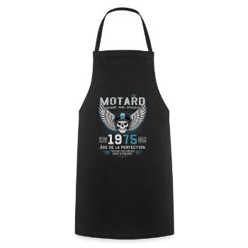 Motard Né en 1975 Cadeau d'Anniversaire 50 ans - Tablier de cuisine - noir - Devant - AI Model Male 185 dark (185cm)