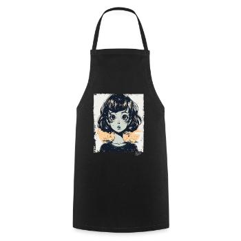 La fille de dessin animé avec des visions - Tablier de cuisine - noir - Devant - AI Model Male 185 dark (185cm)