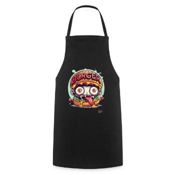 Zombie Burger: For the undead with an appetite - Cooking Apron - black - Front - AI Model Male 185 dark (185cm)