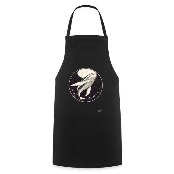 Blue whale in the sky with moon and stars - Cooking Apron - black - Front - AI Model Male 185 dark (185cm)