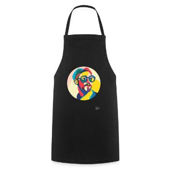 Contemporary Art by a Modern Man - Cooking Apron - black - Front - AI Model Male 185 dark (185cm)