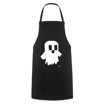 Funny Little Cartoon Pixel Ghost - Cooking Apron - black - Front - AI Model Male 185 dark (185cm)