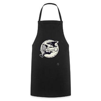 Dessin animé rétro : Fuir les problèmes et l’enclume - Tablier de cuisine - noir - Devant - AI Model Male 185 dark (185cm)