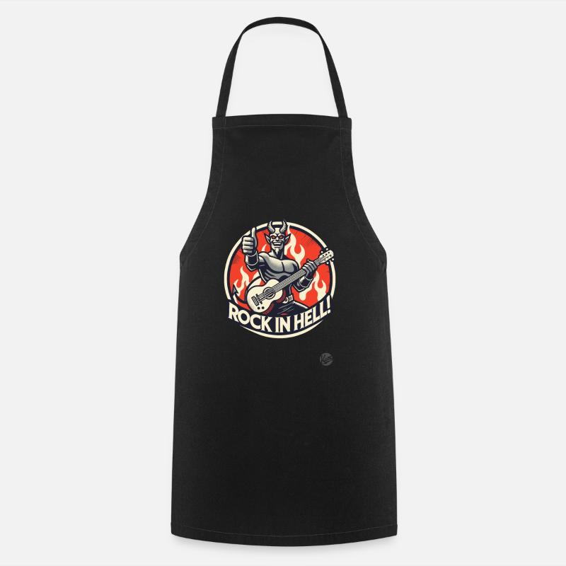 Guitariste diabolique – Rock in Hell - Tablier de cuisine - noir