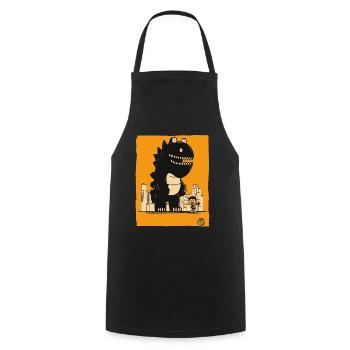 The Friendly Kaiju Monster - Cooking Apron - black - Front - AI Model Male 185 dark (185cm)