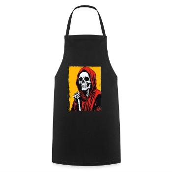 Calm and composed Grim Reaper design - Cooking Apron - black - Front - AI Model Male 185 dark (185cm)