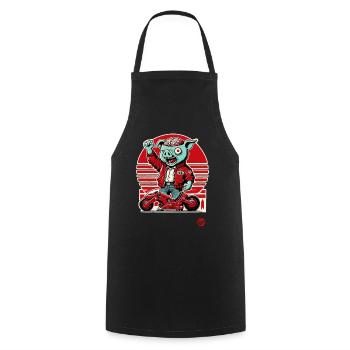 Kaneda Pigira Japanese Cyborg Pig Motorcycle - Cooking Apron - black - Front - AI Model Male 185 dark (185cm)