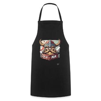 Déballage d’un guerrier viking - Tablier de cuisine - noir - Devant - AI Model Male 185 dark (185cm)