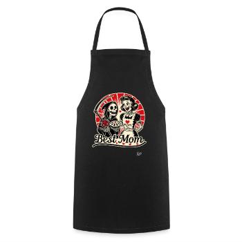 Grim Reaper and the Best Mom - Cooking Apron - black - Front - AI Model Male 185 dark (185cm)