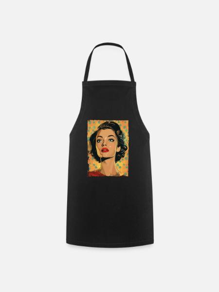 Classique Rétro Pop Art Femme - Tablier de cuisine - noir