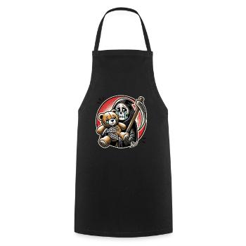 Crying Grim Reaper cuddling a stuffed animal - Cooking Apron - black - Front - AI Model Male 185 dark (185cm)