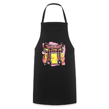 Porte japonaise Tori - Tablier de cuisine - noir - Devant - AI Model Male 185 dark (185cm)
