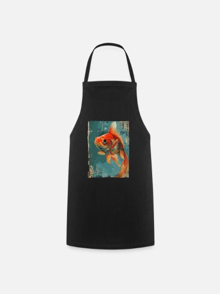 Japanischer Goldfisch - Kochschürze - Schwarz