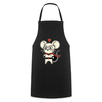 Maus Held der Liebe - Kochschürze - Schwarz - Vorne - AI Model Male 185 dark (185cm)