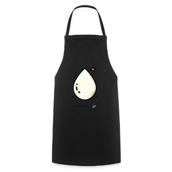 Ein Tropfen Milch mit Liebe und Herz - Kochschürze - Schwarz - Vorne - AI Model Male 185 dark (185cm)