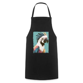 Majestic cockatoo - Cooking Apron - black - Front - AI Model Male 185 dark (185cm)