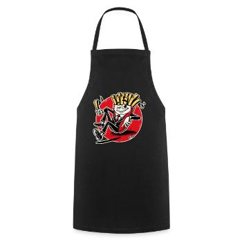 Frites fraîches et type frites - Tablier de cuisine - noir - Devant - AI Model Male 185 dark (185cm)