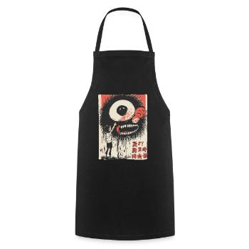 Street-Art-Junge mit Monsterauge - Kochschürze - Schwarz - Vorne - AI Model Male 185 dark (185cm)