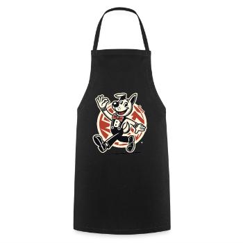 Cheerful Retro Dog – Vintage Cartoon Style - Cooking Apron - black - Front - AI Model Male 185 dark (185cm)