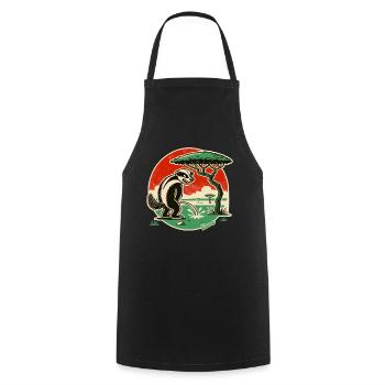 Honey badger takes a break in the desert - Cooking Apron - black - Front - AI Model Male 185 dark (185cm)