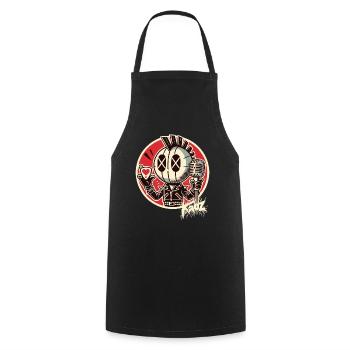 Punk Rocker with Microphone & Heart Pick - Cooking Apron - black - Front - AI Model Male 185 dark (185cm)
