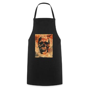 Creepy skull with ravens - Cooking Apron - black - Front - AI Model Male 185 dark (185cm)