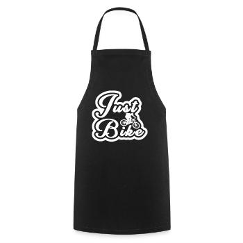 Just Bike, Cycling, Cyclist, Bike Tour - Cooking Apron - black - Front - AI Model Male 185 dark (185cm)