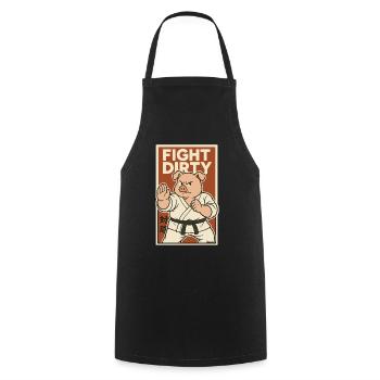 Karate Kampfschwein – Kämpfe schmutzig - Kochschürze - Schwarz - Vorne - AI Model Male 185 dark (185cm)