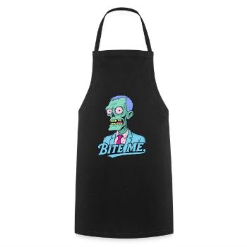 Zombie en costume – Mordez-moi ! - Tablier de cuisine - noir - Devant - AI Model Male 185 dark (185cm)