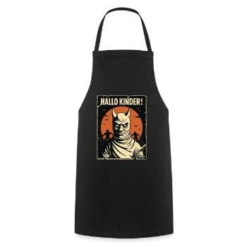 Hello kids! – Scary educator parody - Cooking Apron - black - Front - AI Model Male 185 dark (185cm)