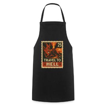 Devilish Journey to Hell as a stamp - Cooking Apron - black - Front - AI Model Male 185 dark (185cm)