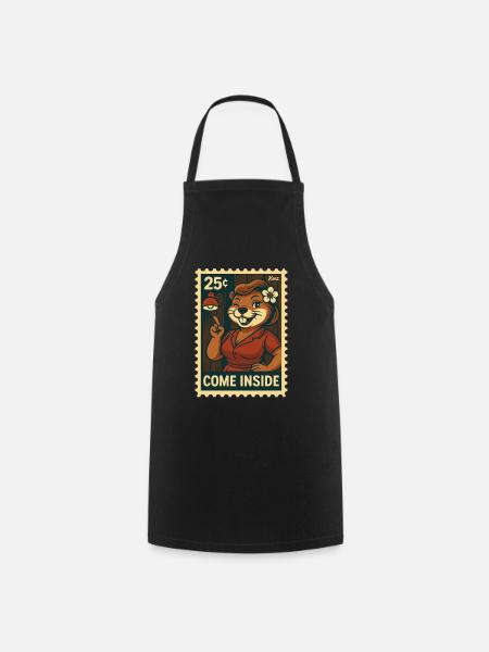 La dame castor vous demande d’entrer - Tablier de cuisine - noir