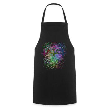 Confetti Cologne Carnival Rainbow Disguise - Cooking Apron - black - Front - AI Model Male 185 dark (185cm)