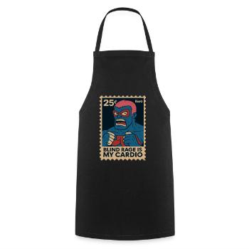 Comic Wrestler Saying Blind Rage Is My Cardio - Cooking Apron - black - Front - AI Model Male 185 dark (185cm)