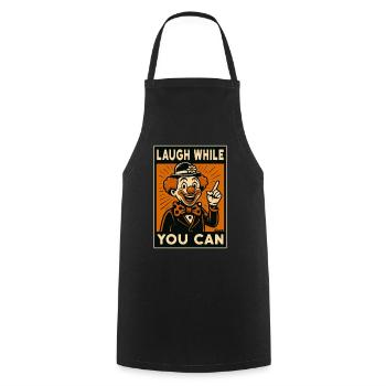Lachender Clown im Retro Comicstil - Kochschürze - Schwarz - Vorne - AI Model Male 185 dark (185cm)