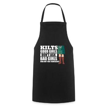 Kilt écossais disant jupe écossaise Écosse - Tablier de cuisine - noir - Devant - AI Model Male 185 dark (185cm)