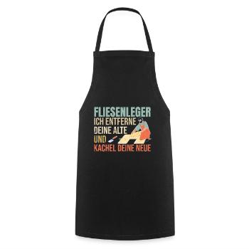 Fliesenleger Fliesen Handwerker - Kochschürze - Schwarz - Vorne - AI Model Male 185 dark (185cm)