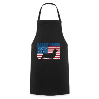 Basset Hound - Cooking Apron - black - Front - AI Model Male 185 dark (185cm)